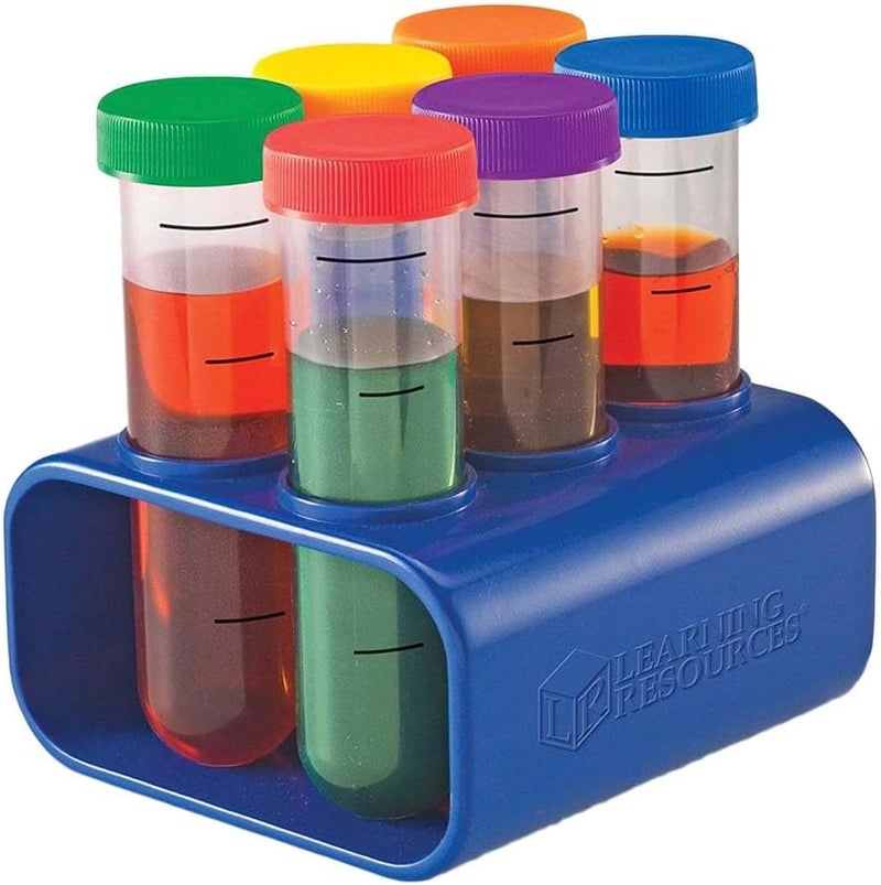 Learning Resources Primary Science Jumbo Test Tubes with Stand Set of 6 Tubes Ages 3+Multi-color 1 Pack - Image 1